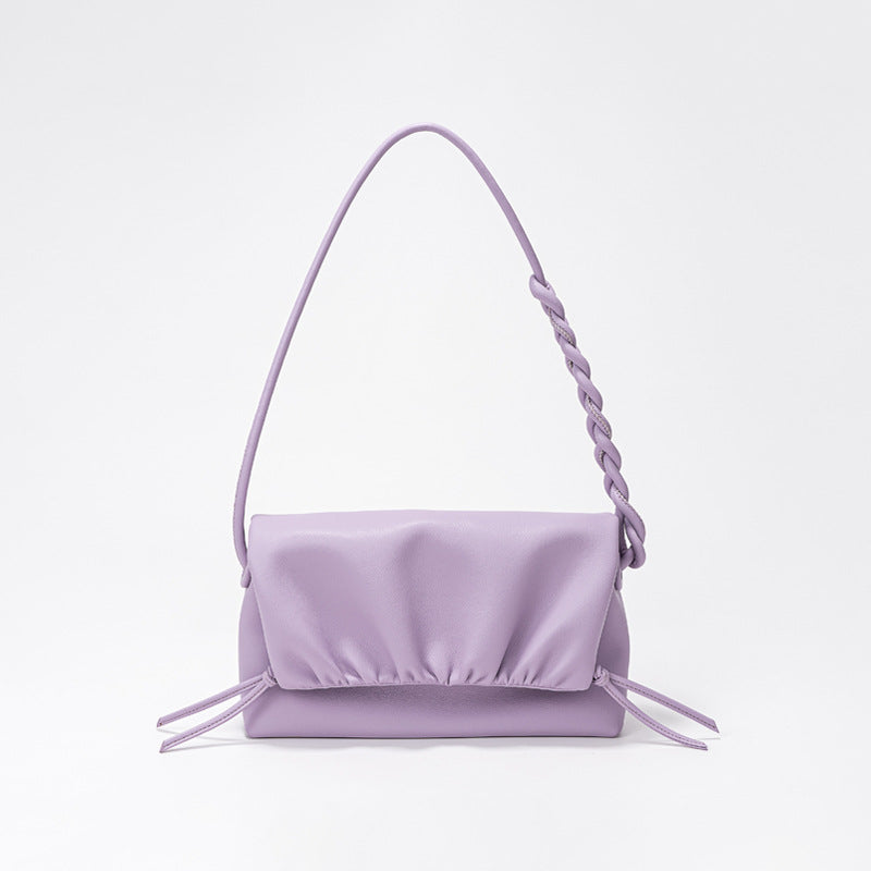Women's Cloud Fashion Drawstring Design Genuine Leather Shoulder Bags
