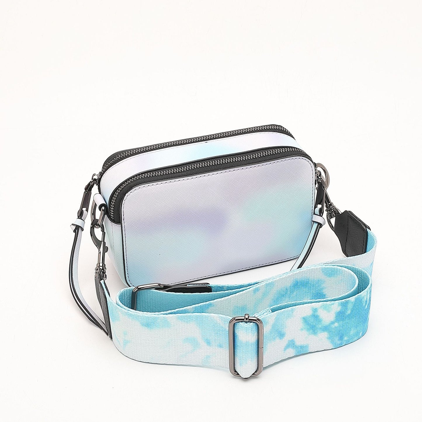 Women's Wide Strap Mark Double Zipper Classic Bags