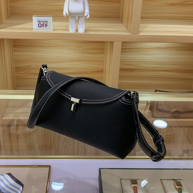 Women's Niche Pillow Lychee Pattern Soft Leather Shoulder Bags