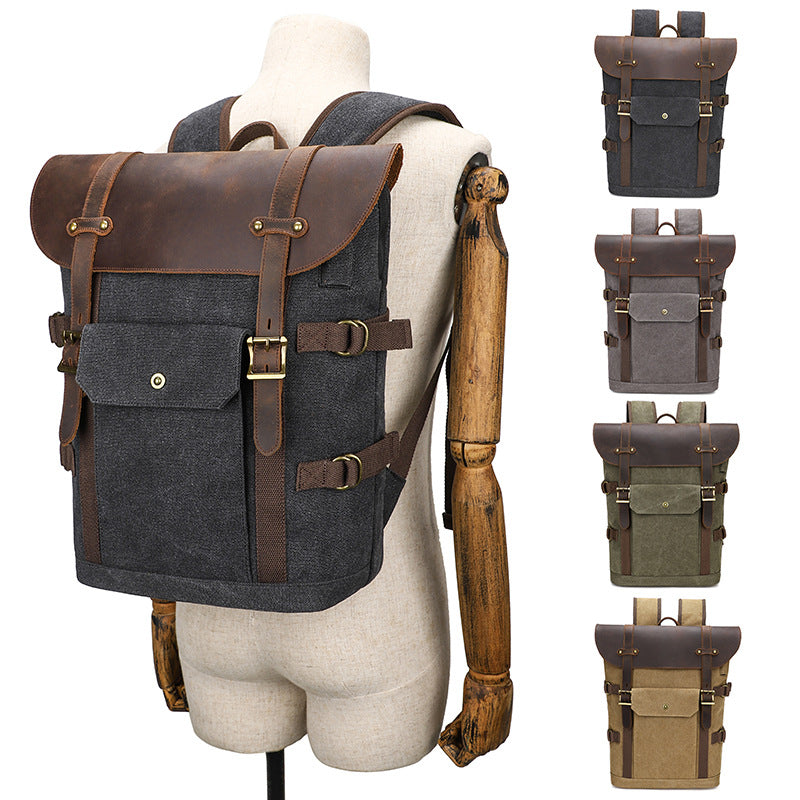 Men's Master Canvas Fashion Computer Retro Crazy Backpacks
