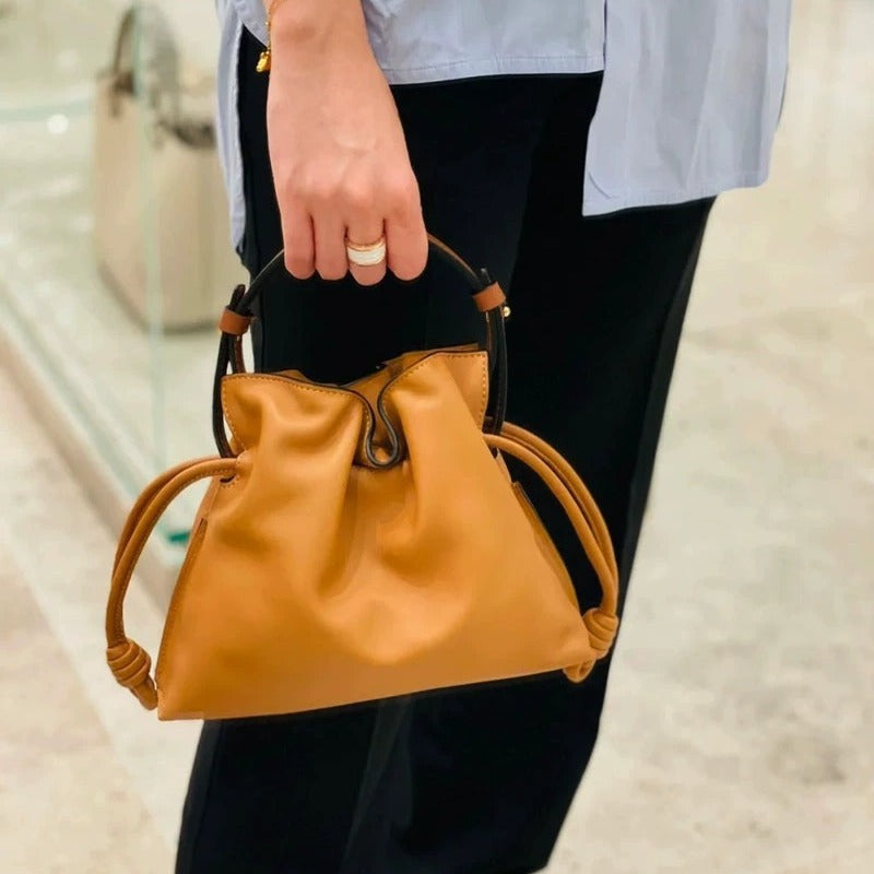 Women's High-grade Portable Lucky Drawstring Soft Leather Crossbody Bags