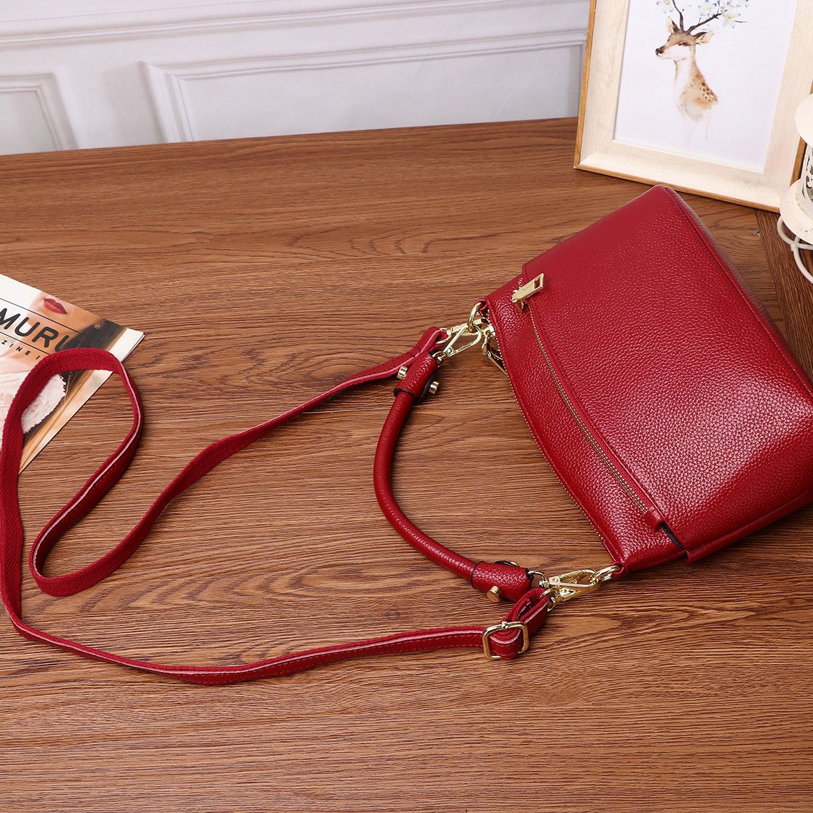 Women's Triple Zipper Portable Dumpling Practical Classic Crossbody Bags