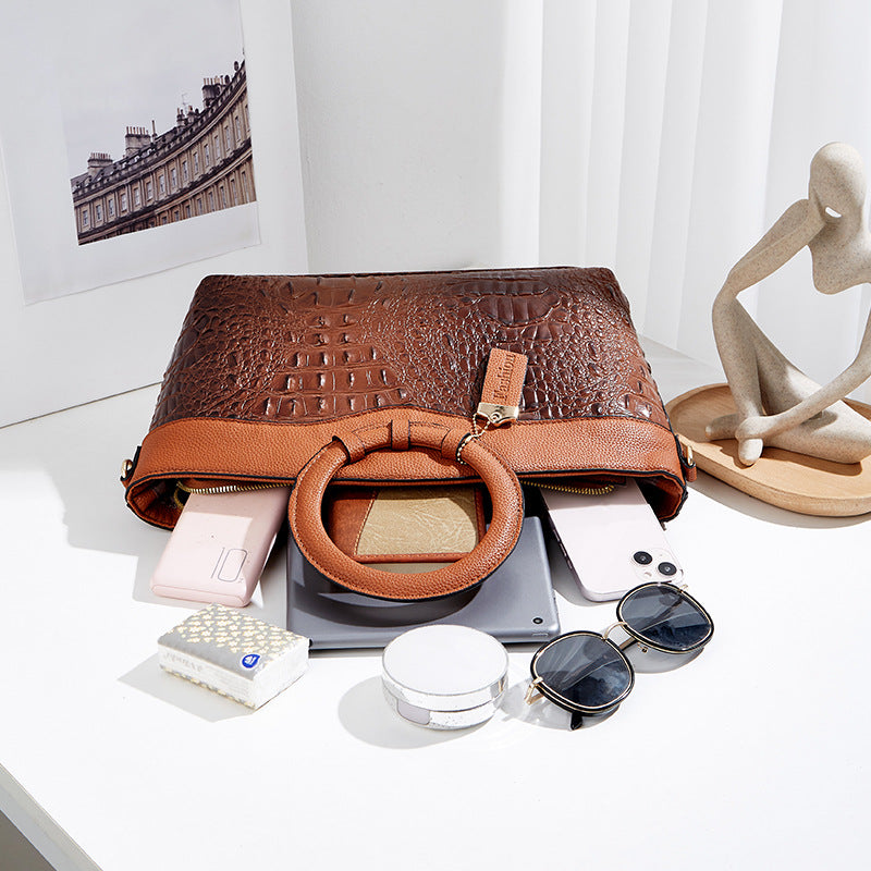 Women's Unique Stylish Personalized Crocodile Pattern Crossbody Bags