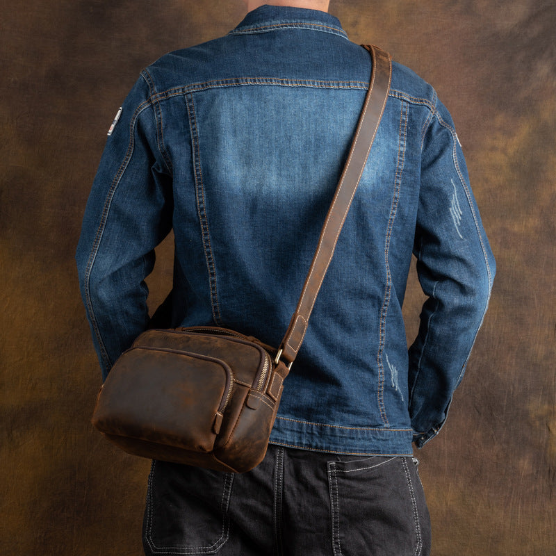 Men's Source Crazy Horse Leather Retro Bags