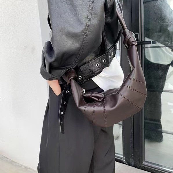 Minority Design Retro Premium Genuine Leather Croissant Shoulder Bags