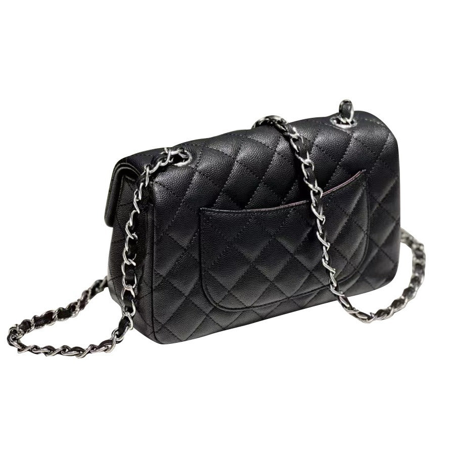 Women's Check Flap Genuine Leather High-grade Fashionable Shoulder Bags