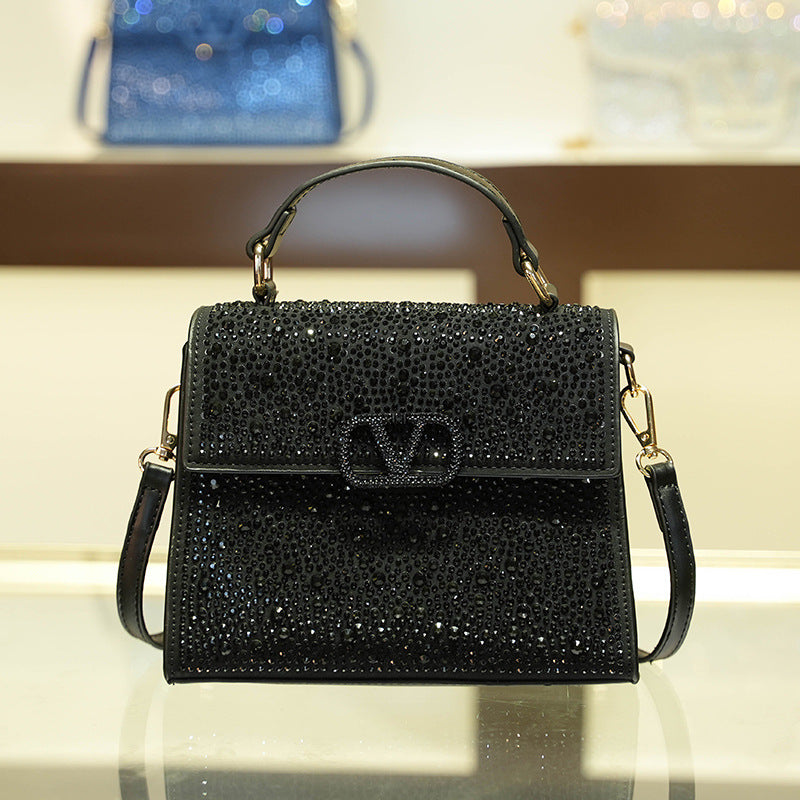 Women's Light Diamond High Quality Fashion Rhinestone Letters Crossbody Bags