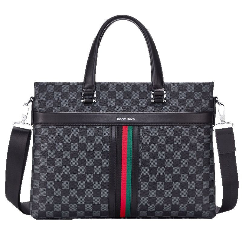 Men's Plaid Business Classic Hand Carrying Inch Men's Handbags