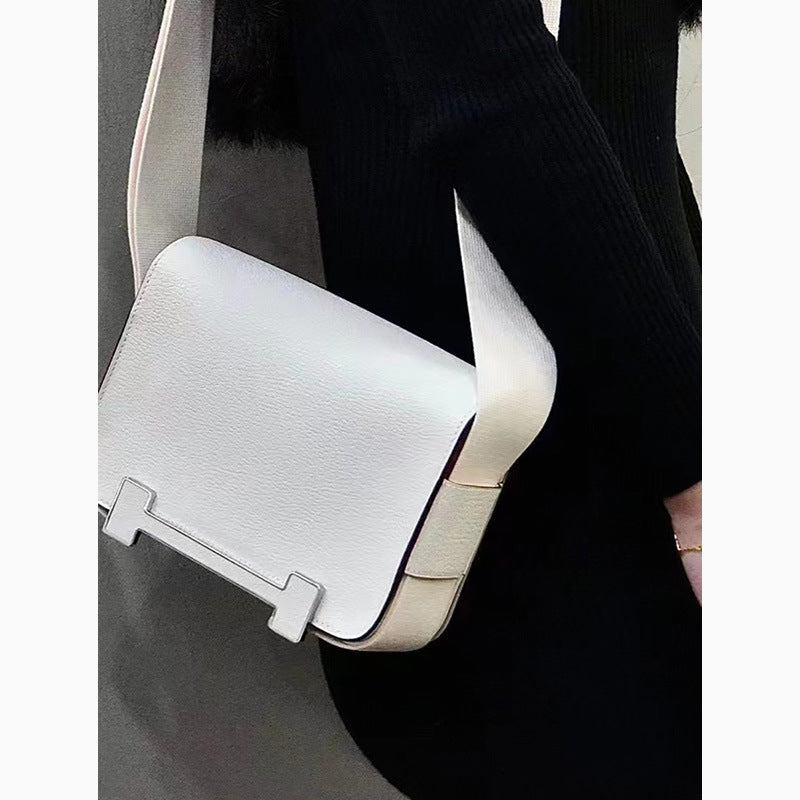 Women's Style Clogs Wide Strap Genuine Leather Crossbody Bags