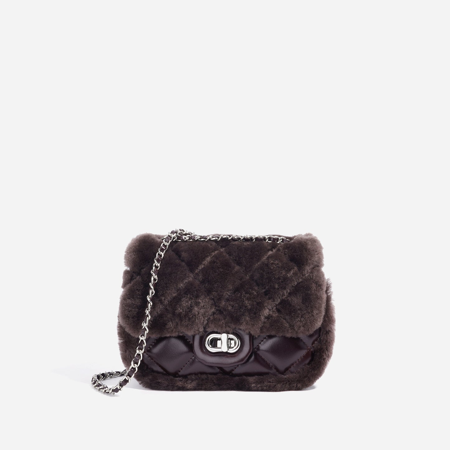 Women's Cover Plush Premium Classic Style Rhombus Shoulder Bags