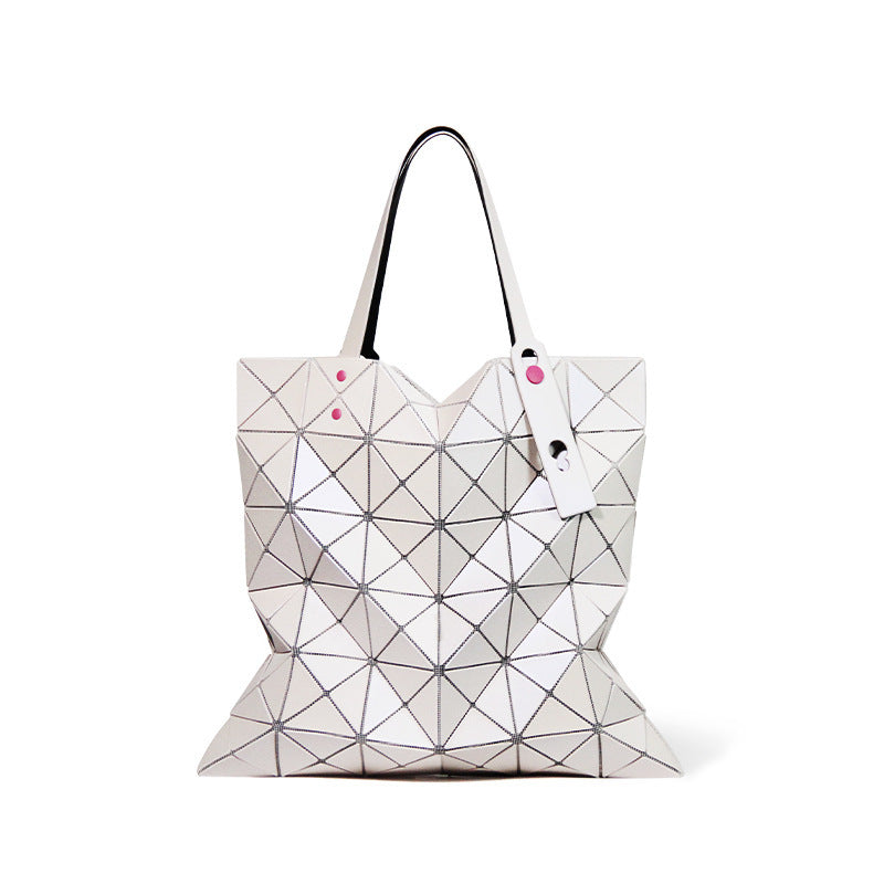Women's Frosted Geometric Diamond Quilted Large Capacity Handbags