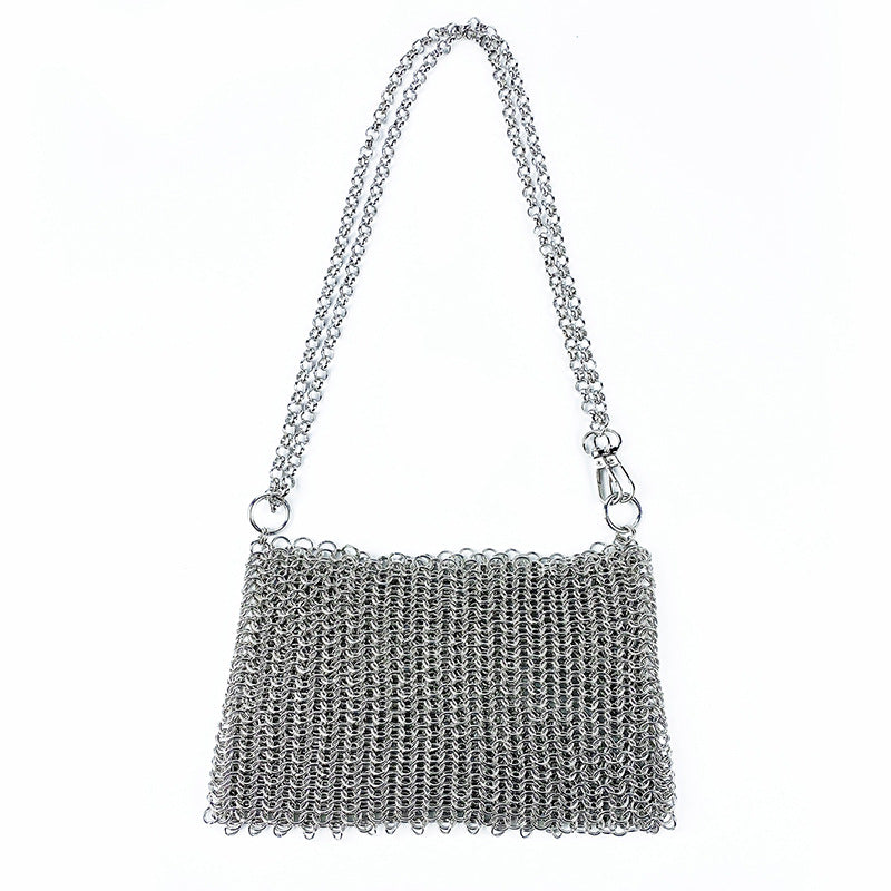 Shiny Hand-woven Metal Sequins Scale Hollow Crossbody Bags