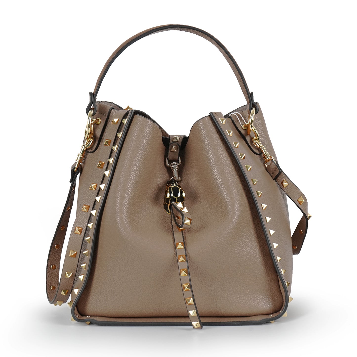 Women's Cow Leather Rivet Vintage Leopard Head Crossbody Bags