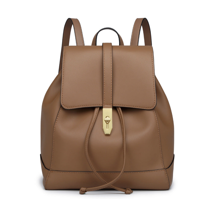 Women's Textured Female Lady Large Capacity Leather Backpacks