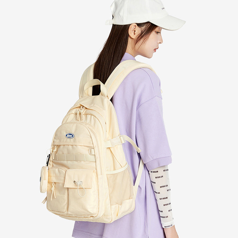 Female College High Junior White Computer Backpacks