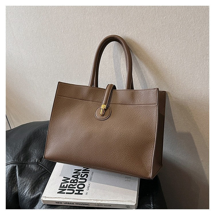 Women's Large Capacity Textured Simple Commute Handbags