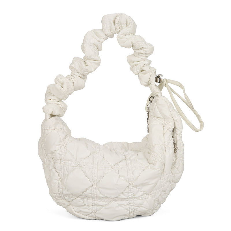 Cloud Pleated Large Capacity Embroidery Thread Shoulder Bags