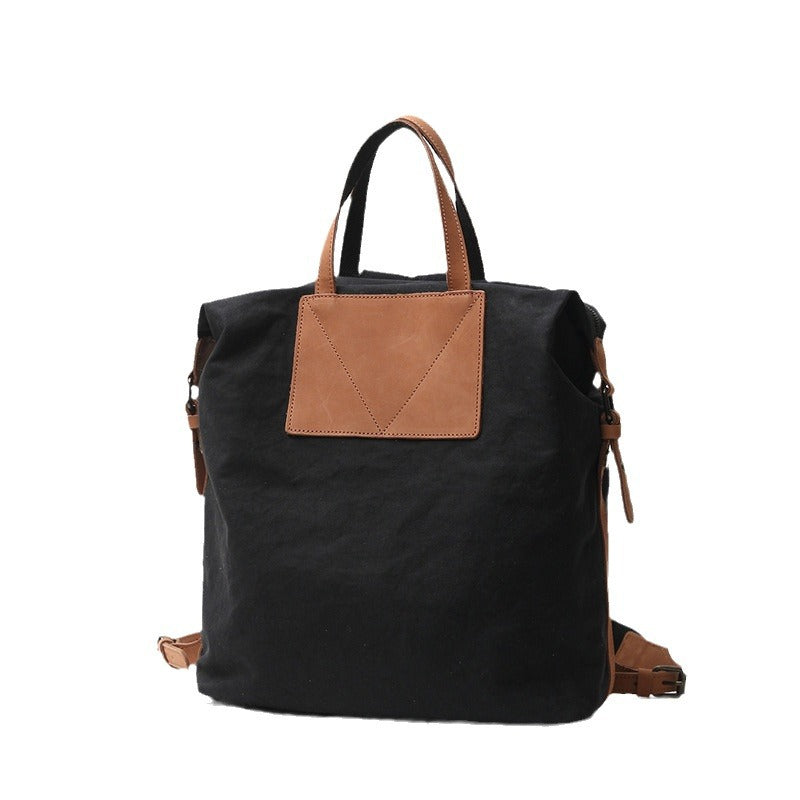 Women's & Men's & Canvas With Cowhide Korean Style Backpacks