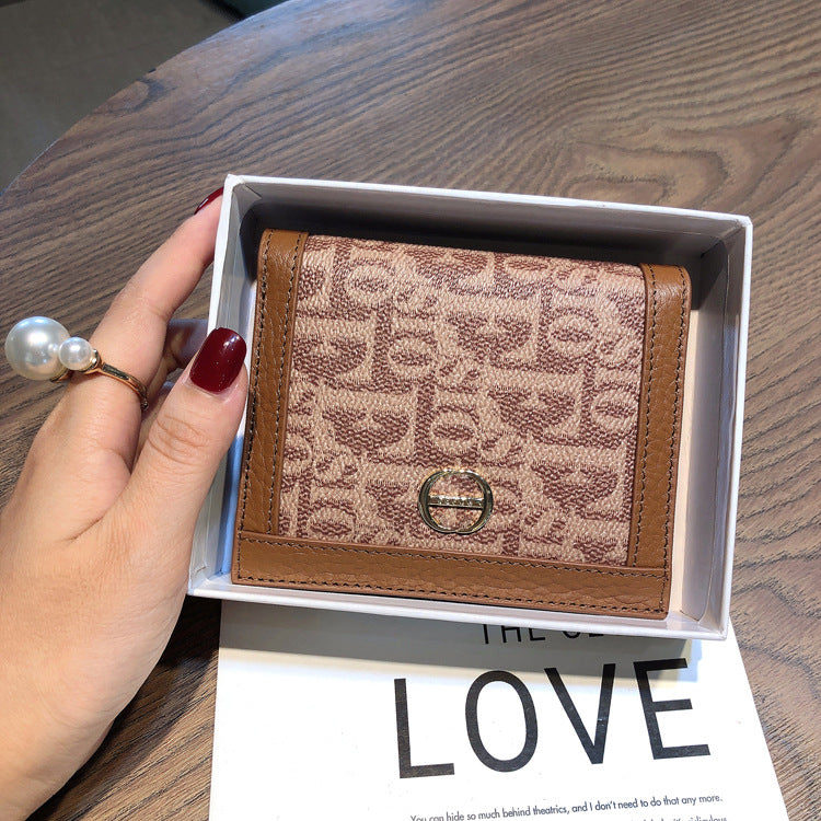 Women's Short Thin Simple Driving License Folding Ladies Wallets