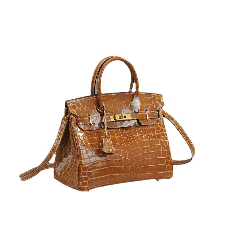 Women's Genuine Leather Crocodile Pattern Hand Cattlehide Crossbody Bags