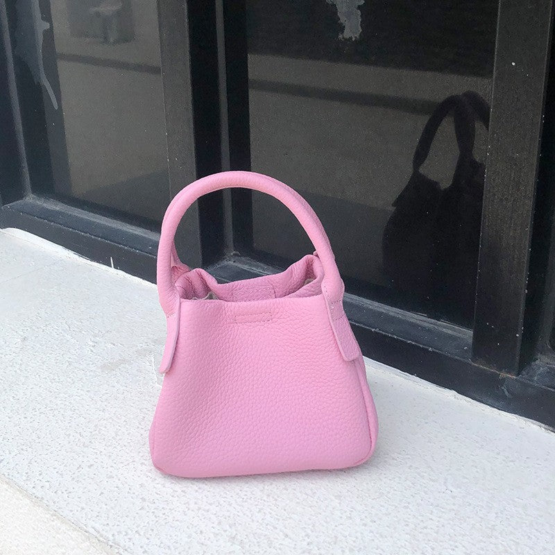 Leather Vegetable Basket Niche High-grade Fashion Bags