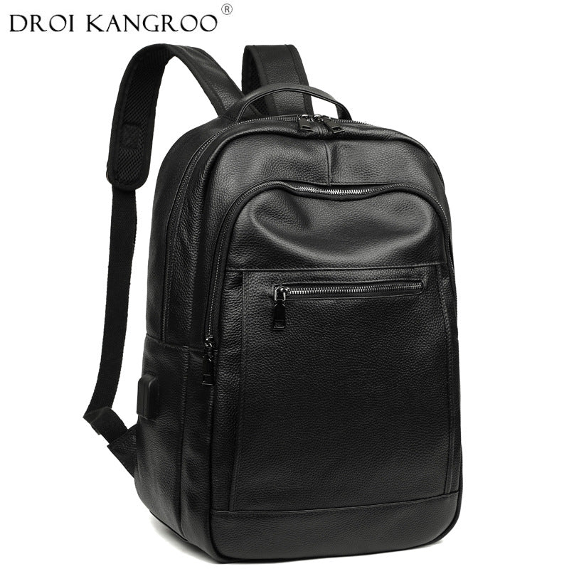 Men's First Layer Cowhide Large Capacity Leather Bags