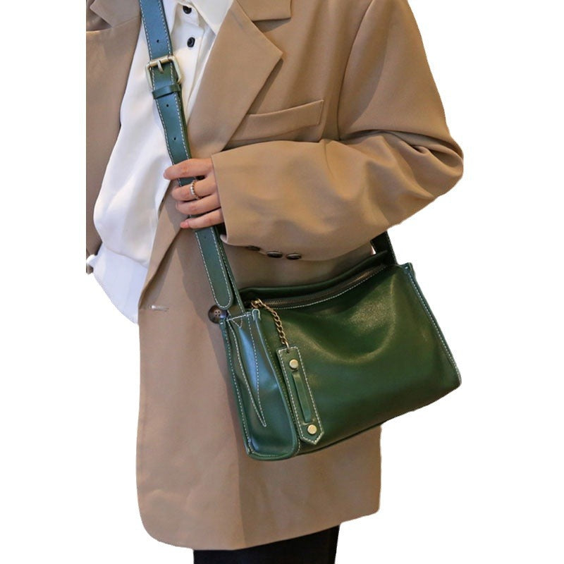 Women's Leather Fashion Cattlehide Versatile Soft Shoulder Bags