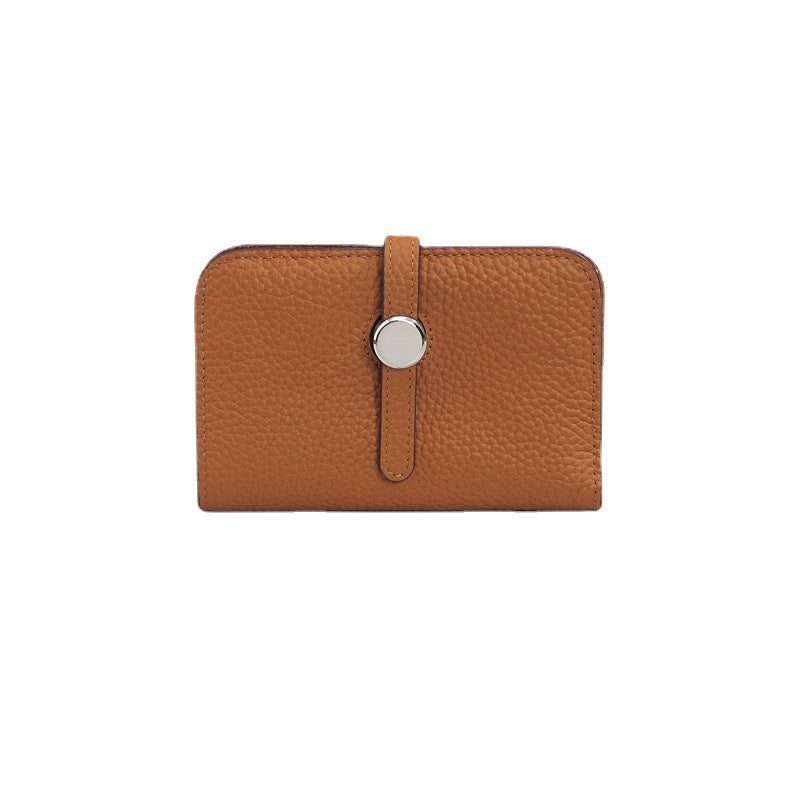 Women's Genuine Leather Korean Fashionable Personalized Simple Ladies Wallets