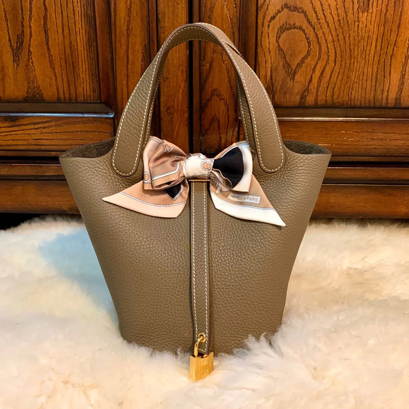 Women's Vegetable Basket Cowhide Portable Bridal Wedding Handbags