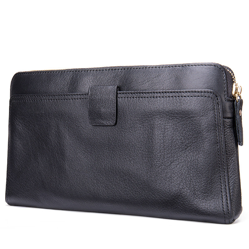 Men's Man First Layer Cowhide Business Clutch Purses