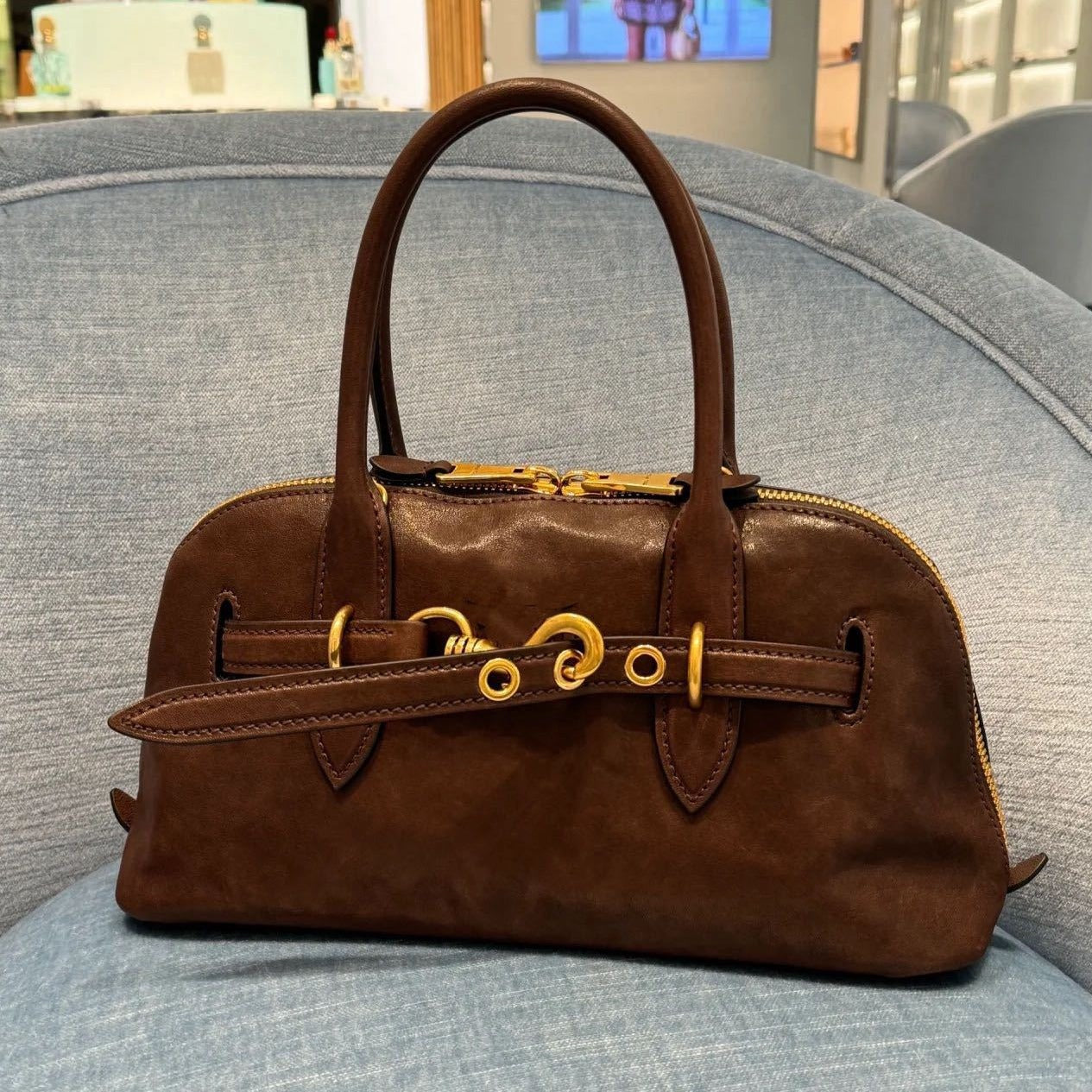 Women's Cowhide Shell Genuine Leather Bowling High-grade Bags