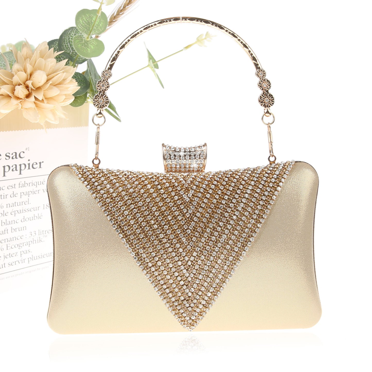 Women's Quality Rhinestone Luxury Elegant Banquet Portable Easy To Bags