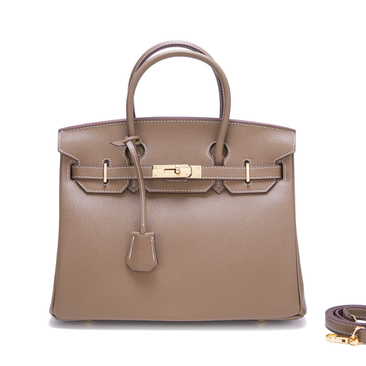 Women's Fashionable Elegant Palm Print Genuine Leather Textured Western Style Handbags