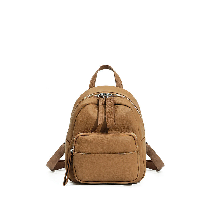 Women's College Portable Computer Lightweight High-grade Leather Backpacks