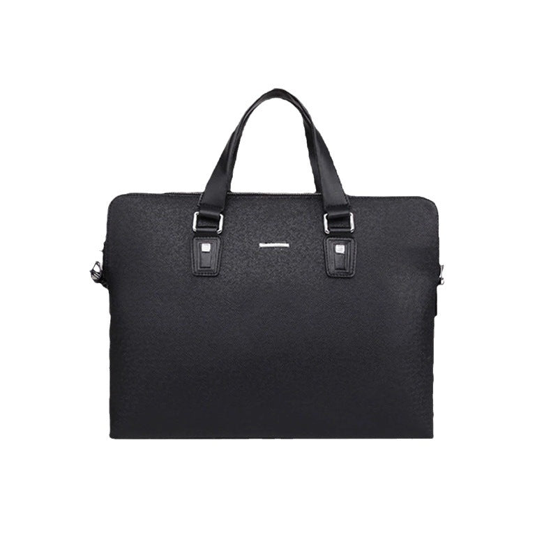 Men's Double Deck Business Leather Cross Pattern Bags