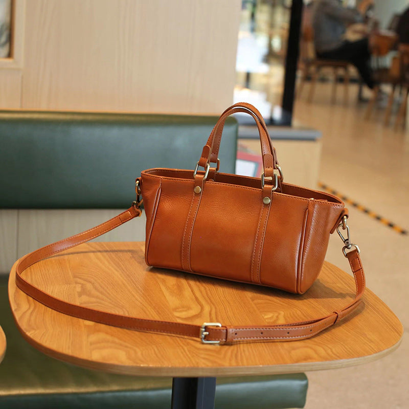Women's High-grade Soft Leather Fashionable Retro Artistic Shoulder Bags