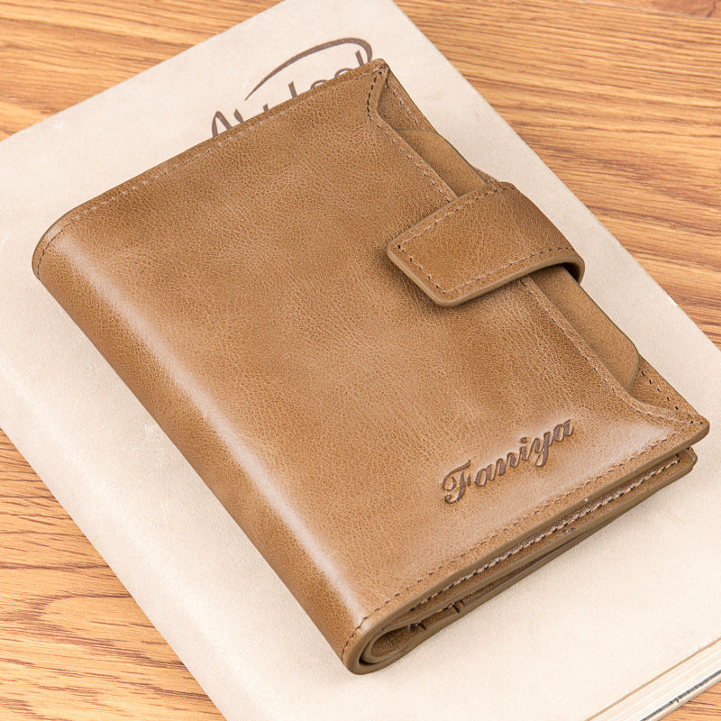 Men's Fanya Short Genuine Leather Large Capacity Men's Wallets