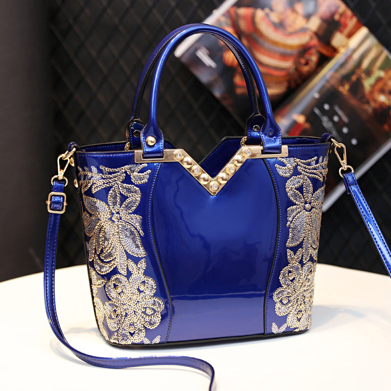 Women's Bright Leather Large Capacity Fashion Direct Bags