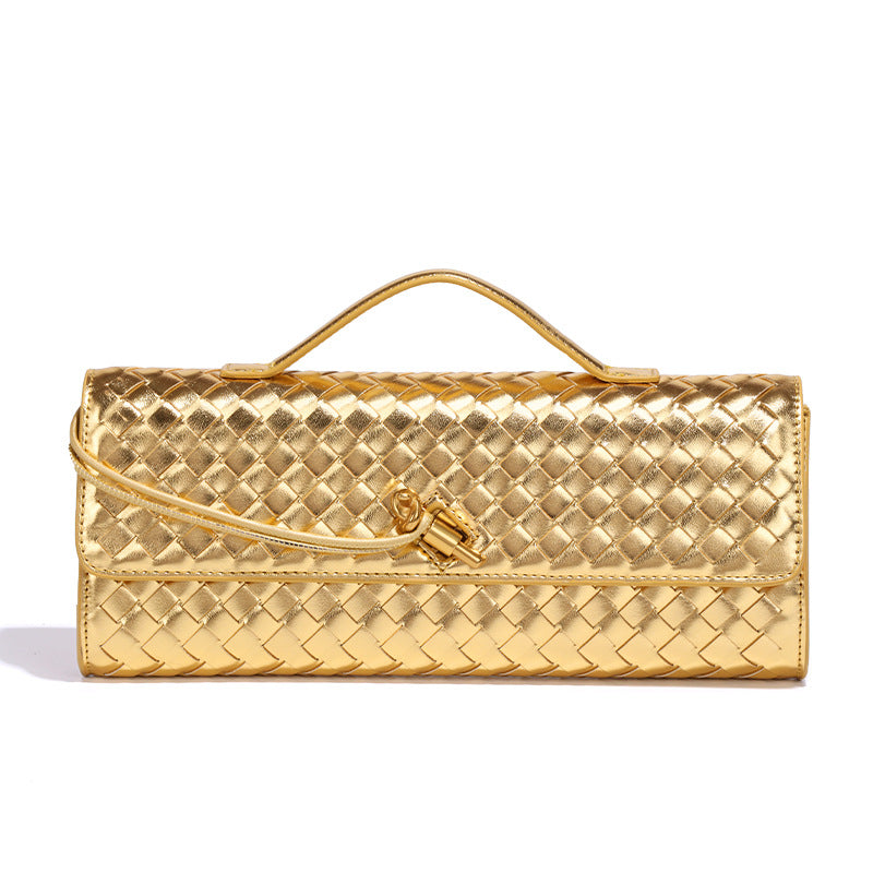 Women's High-grade Woven Baguette Fashionable Exquisite Horizontal Hand Handbags