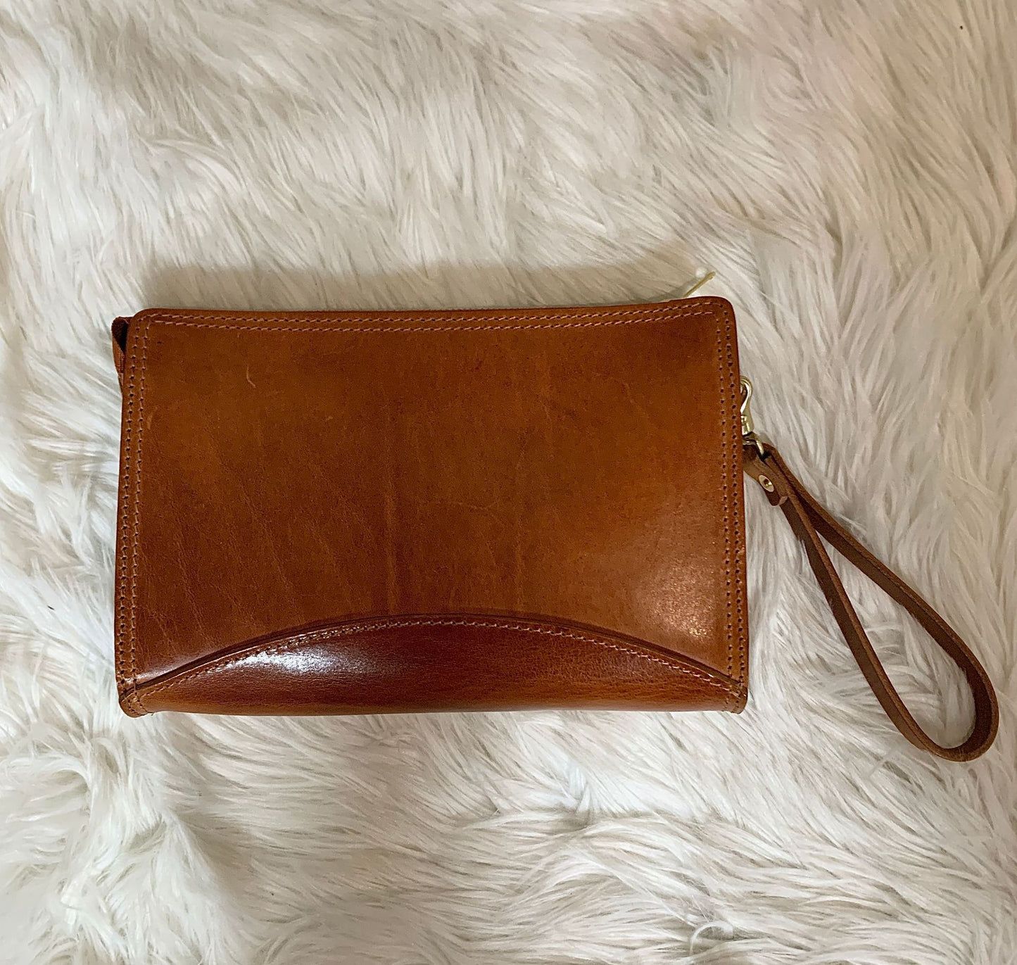 Men's Approval Cowhide Clutch Wrist Strap Headset Bags