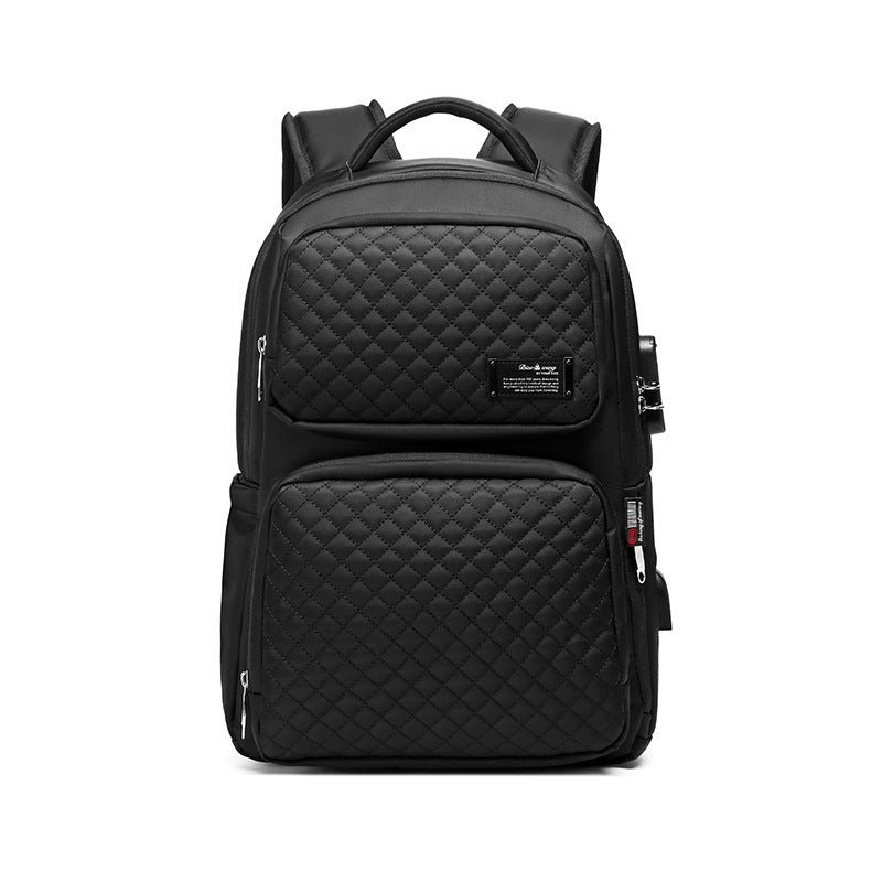 Diamond Plaid Computer Fashion Leisure Waterproof Backpacks