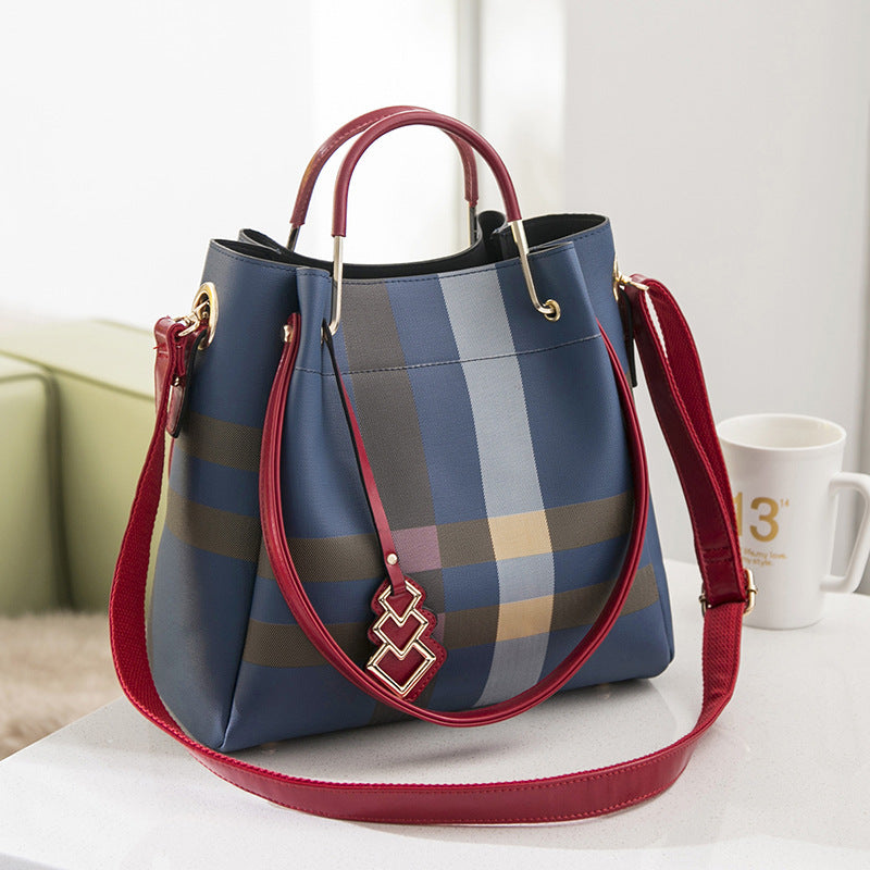 Women's Plaid Stylish Versatile Large Capacity Portable Shoulder Bags
