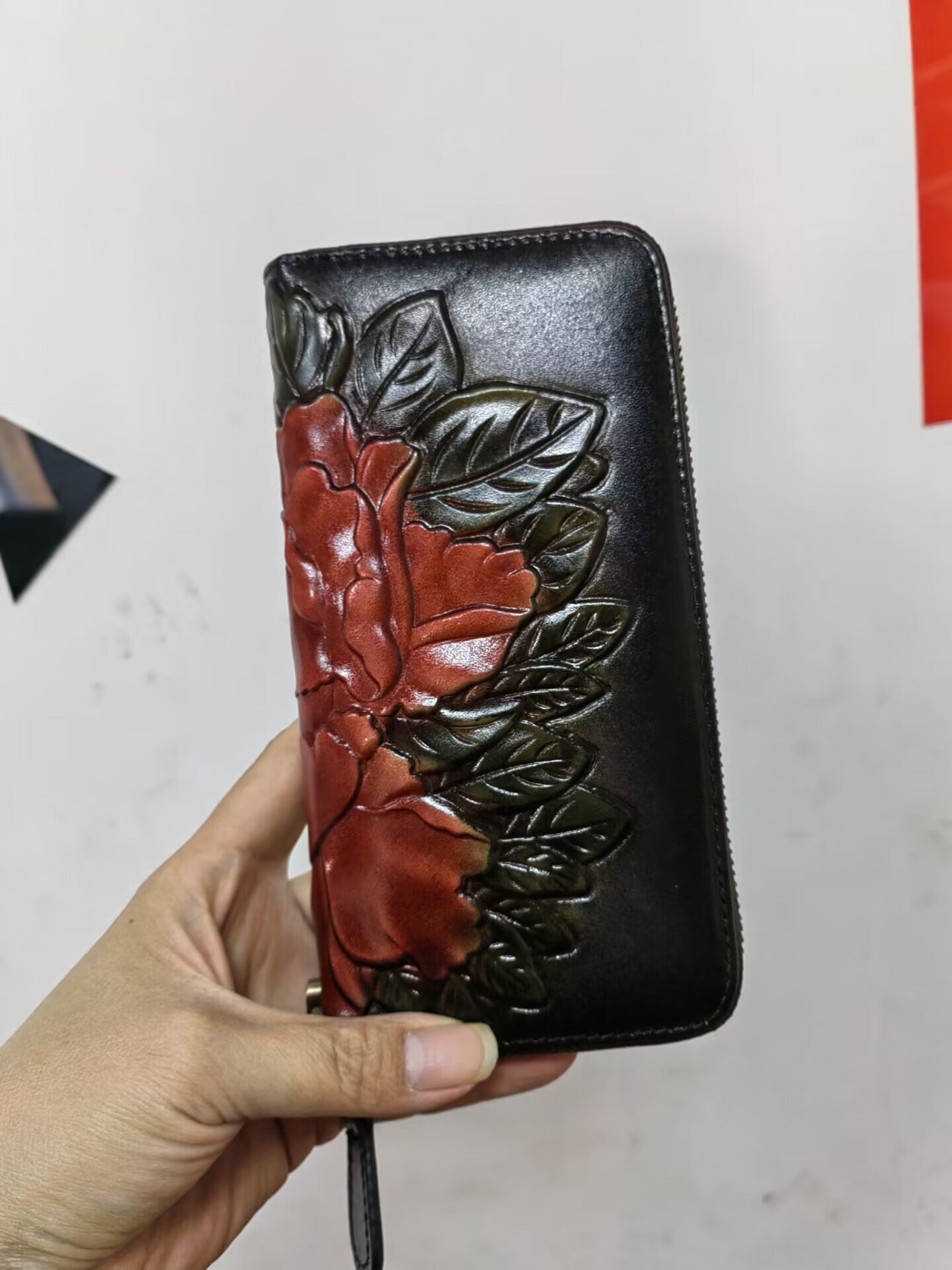 Leather Zipper Genuine Cattlehide Surface Hand-rub Ladies Wallets