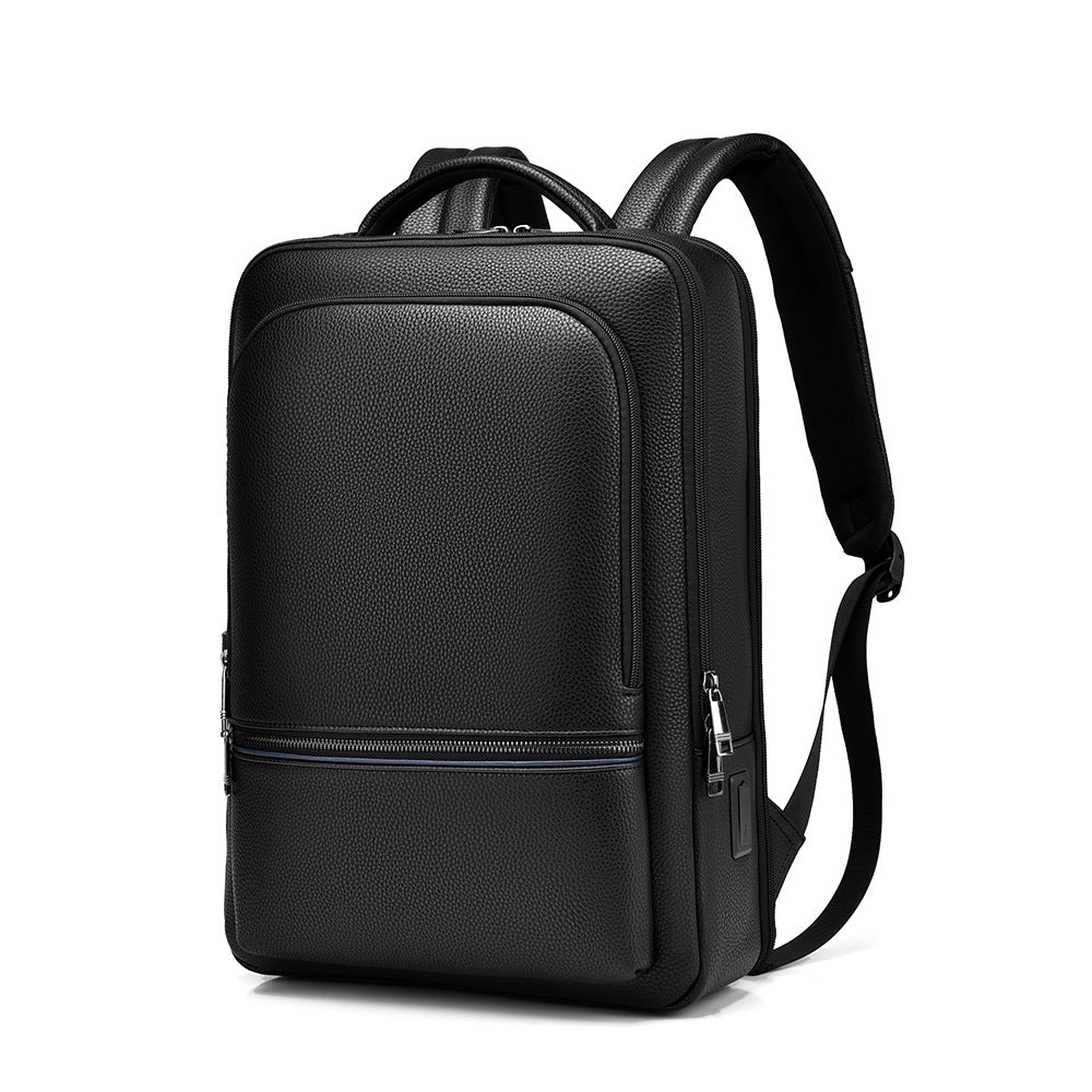 Men's Leather Business Large Capacity First Layer Backpacks