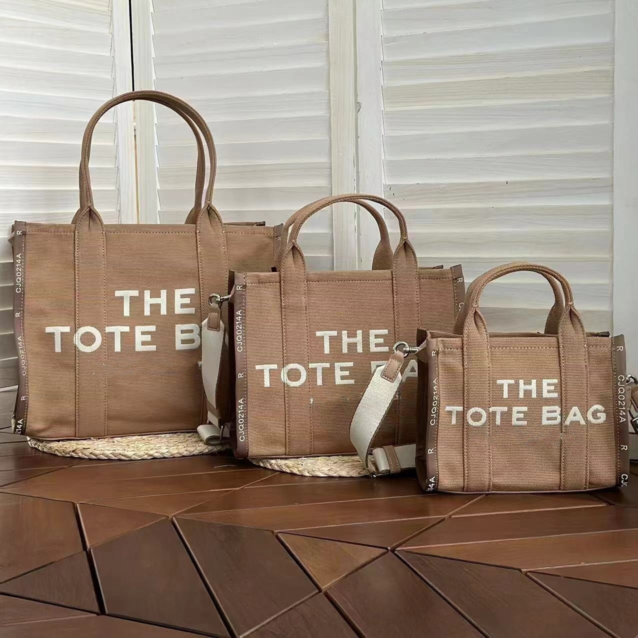 Women's Horse Letter Jacquard Canvas Shopping Commuter Shoulder Bags