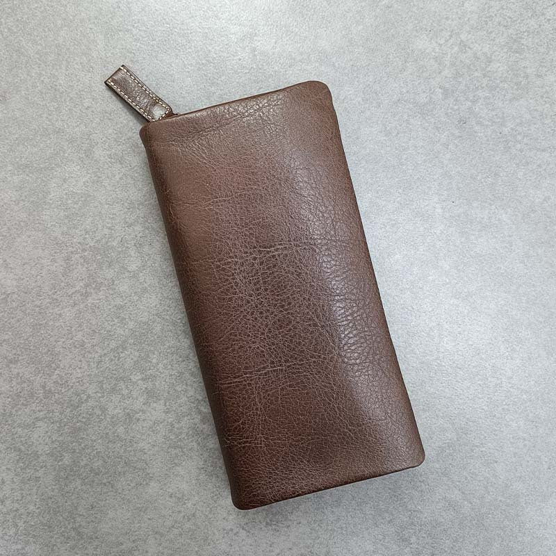 Men's Genuine Leather Vintage First Layer Long Men's Wallets