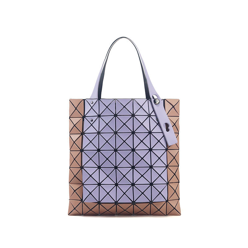 Women's Plaid Kangaroo Styled Rhombus Matte Color Shoulder Bags