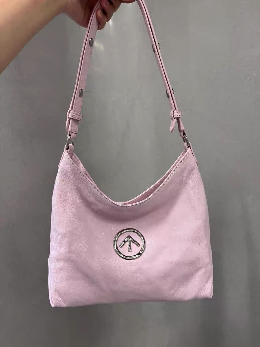 Stone Mini Sized Vegetable Tanned Sheepskin Underarm Shoulder Bags