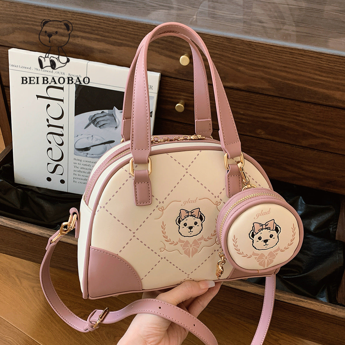 Women's Source Large Capacity Contrast Color Cute Handbags