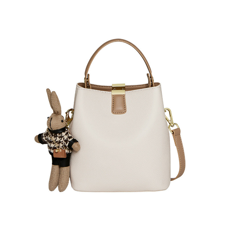 Women's White Female Lady High-grade Leather Portable Handbags